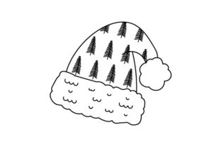 Christmas Hat Line Art Style