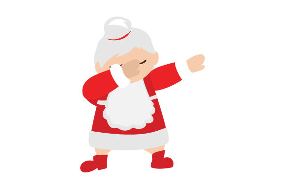 Dabbing Mrs. Claus: A Christmas Graphic Design Asset