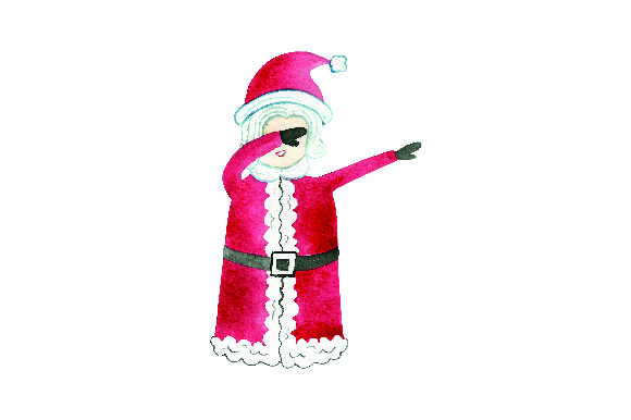Dabbing Mrs. Claus - Watercolor Style