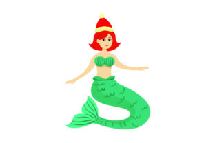 Mermaid with Santa Hat for Christmas Vibes