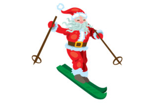 Santa Skiing: A Festive Graphic Design Asset