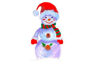 Snowman with Santa Hat for Christmas Crafting