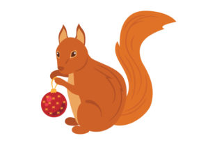 Squirrel Holding Ornament for Christmas Branding