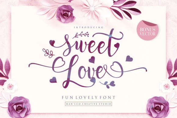 Sweet Love: A Script Amp Graphic Design Asset for Editorial Charm